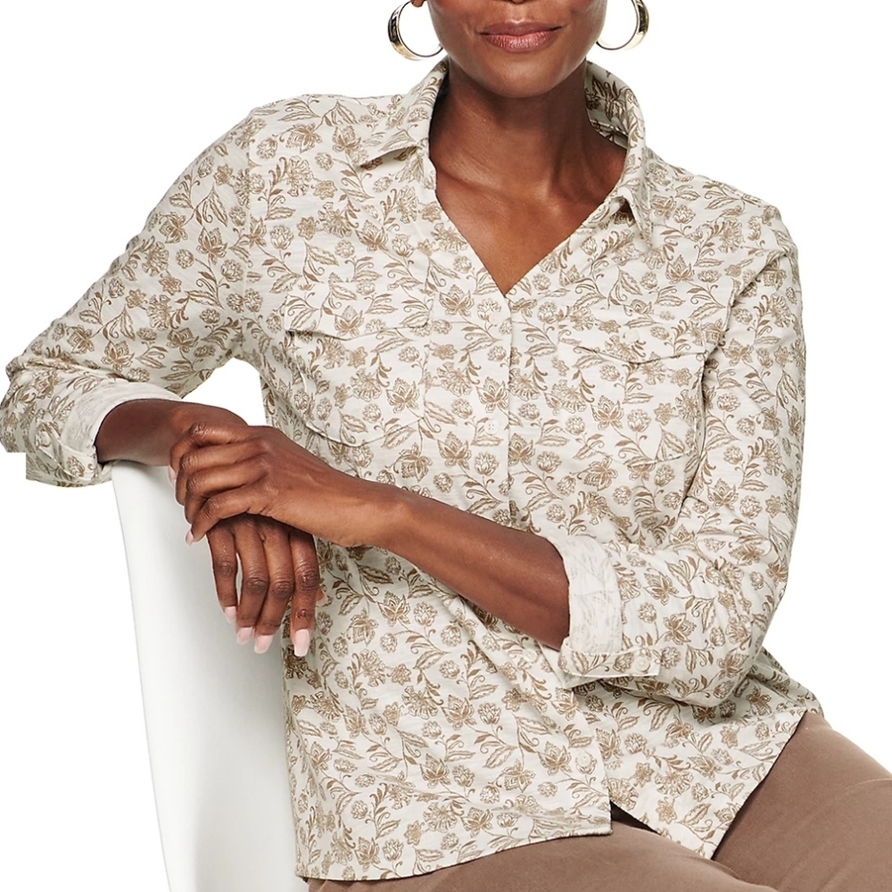 Croft & Barrow Soft Roll Tab Shirt